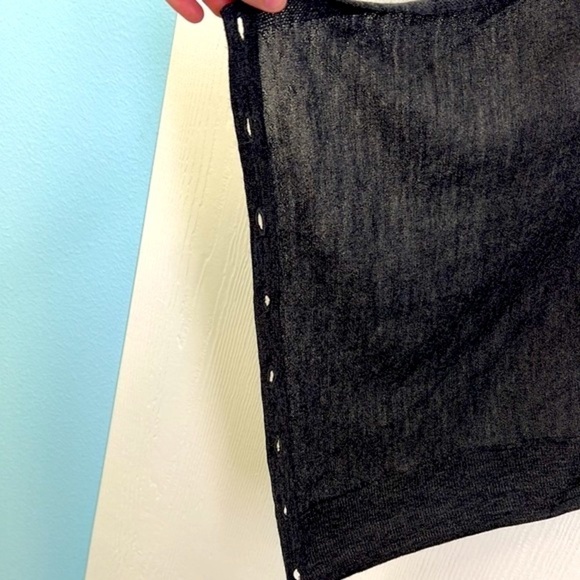 All Saints - 100 % Grey Merino Wool Button Shoulder Light Wrap Cardigan Small - Picture 9 of 12